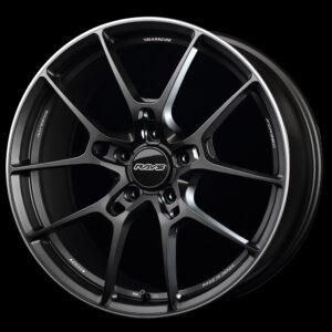 volk racing g025 wheel (face 1) 18x7.5 / offset +48 / 5x114.3 (matte gunblack / rim edge dc)